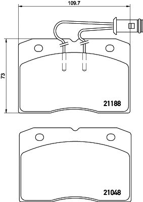 HELLA PAGID 8db355005751 -  Комплект тормозных колодок, дисковый тормоз